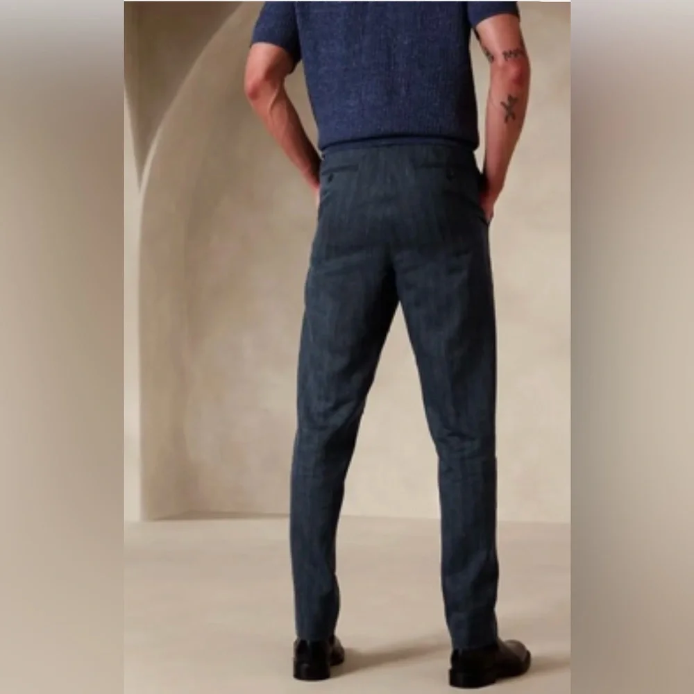 BANANA REPUBLIC CLARK WOOL-LINEN SUIT PANT
